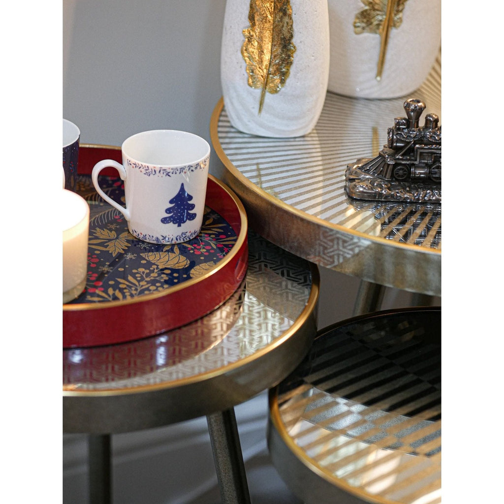Mindy Brownes Interiors- Midnight Blue & Red Berry Christmas Cups Set- SHM009