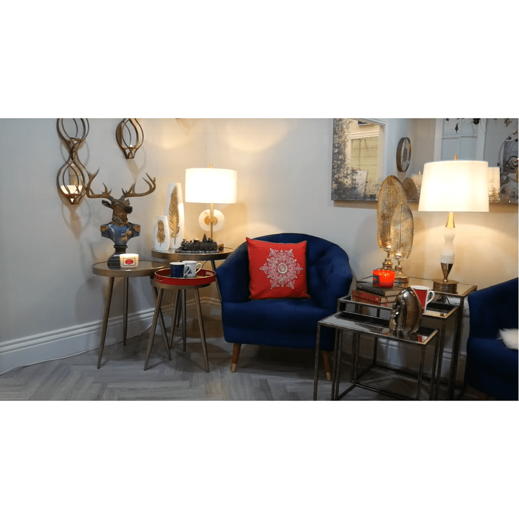 Mindy Brownes Interiors- Midnight Blue & Red Berry Christmas Cups Set- SHM009